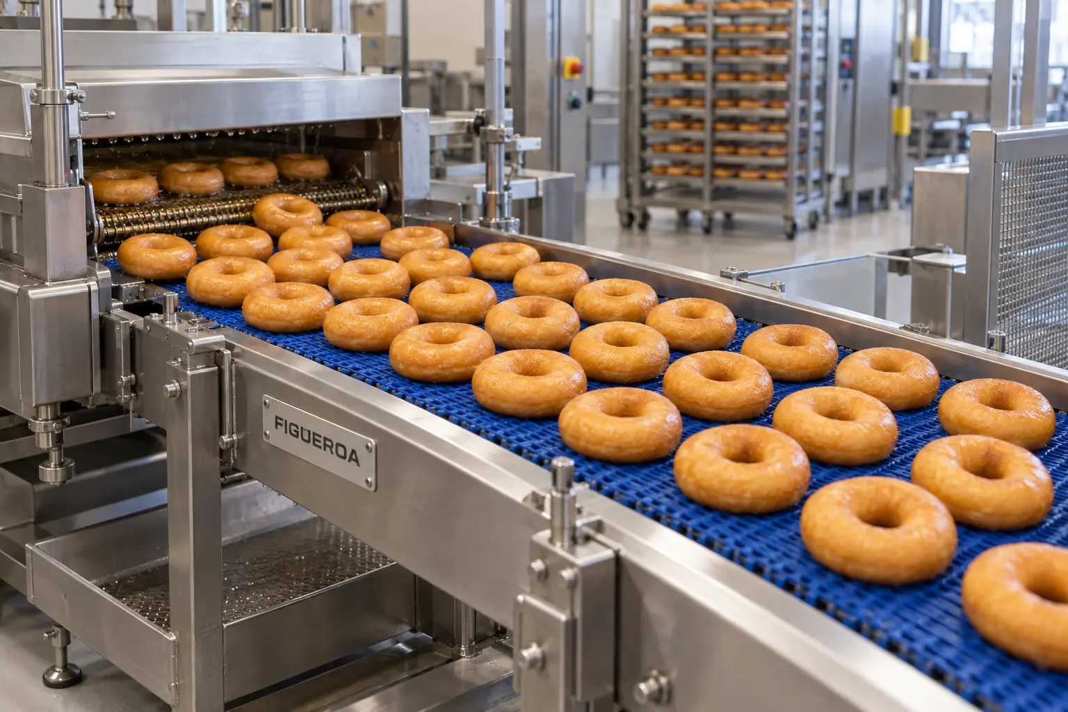 FIC-branded donut cooling conveyor